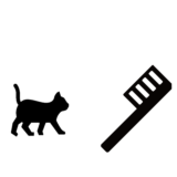 猫と歯ブラシ